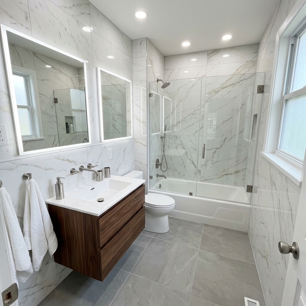 Calacatta Marble Master Bathroom